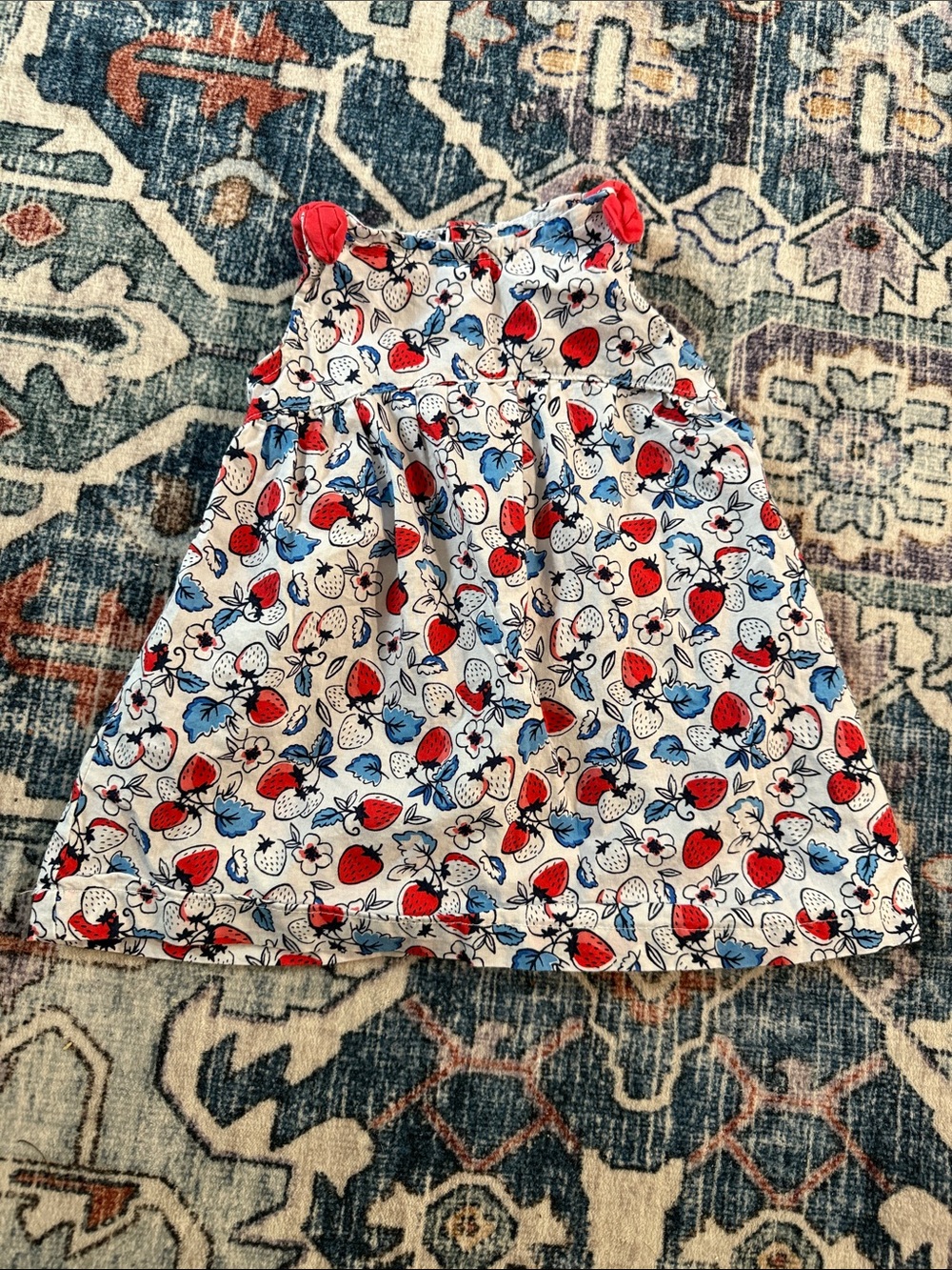 Carter's Strawberry Floral Dress - Red, Blue & White 4th of July